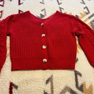 Jessica Simpson Red Button-Up Cardigan